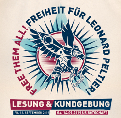 Kundgebung Free them All, Freiheit für Leonard Pelter 14.09.2019 Berlin