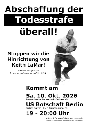 Plakat Abschaffung der Todesstrafe Keith LaMar