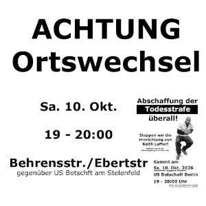 Plakat Abschaffung der Todesstrafe Keith LaMar