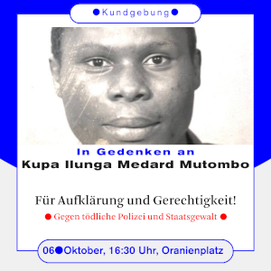 In Gedenken an Kupa Ilunga Medard Mutombo