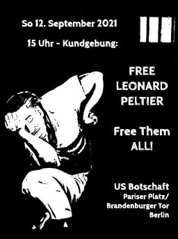 Kundgebung zu Leonard Peltiers 77. Geburtstag in Berlin